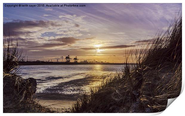 Tees Bay Sunset Print by keith sayer