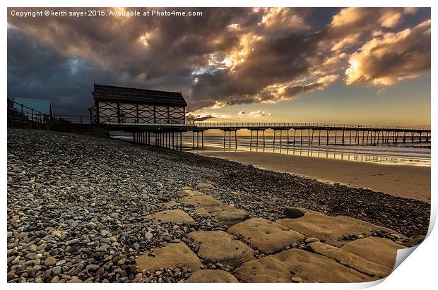  Storm Brewing Saltburn Print by keith sayer