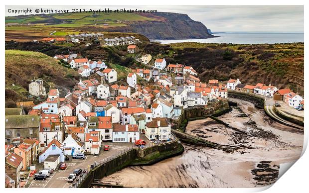 The Village of Staithes Print by keith sayer
