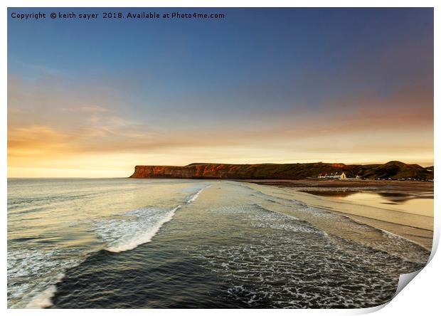 Huntcliff Saltburn-by-the-sea Print by keith sayer