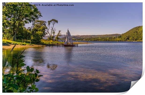 Yacht on Ullswater. Print by keith sayer