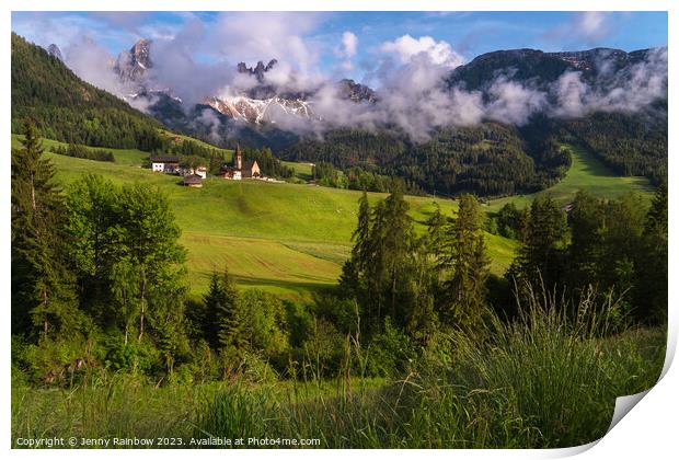 Santa Maddalena - Valley Val di Funes - Dolomites - Italy 9 Print by Jenny Rainbow