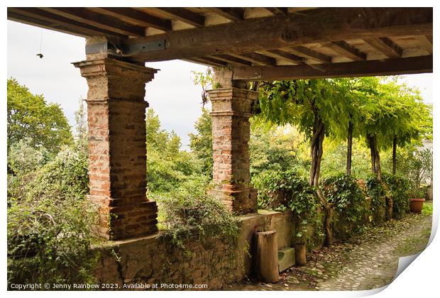 Architecture and Gardens in Citerna - Umbria - Italy 1 Print by Jenny Rainbow