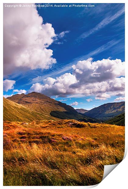  Sunny Day at Rest and Be Thankful. Scotland Print by Jenny Rainbow