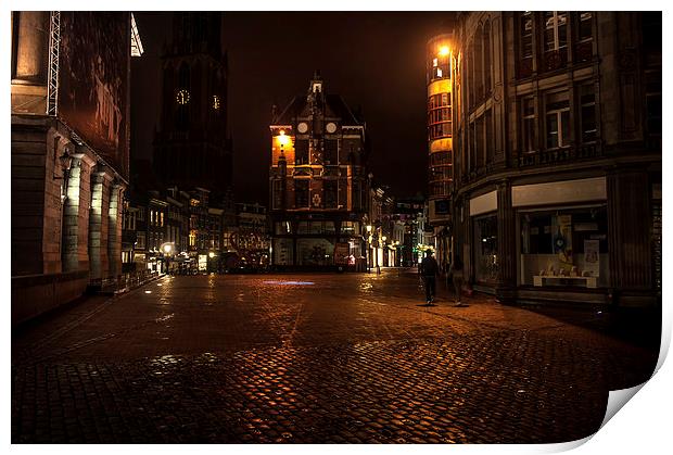  Lights of Night Utrecht. Netherlands  Print by Jenny Rainbow