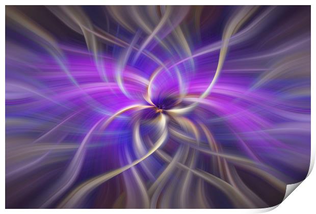 Purple Gold Colored Abstract. Concept Spirituality Print by Jenny Rainbow