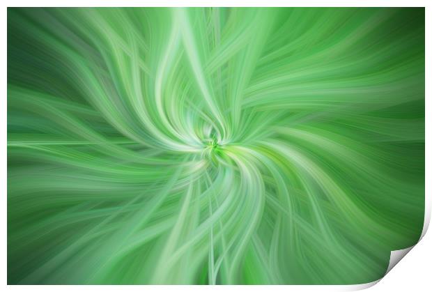Green Colored Abstract. Concept Health Print by Jenny Rainbow