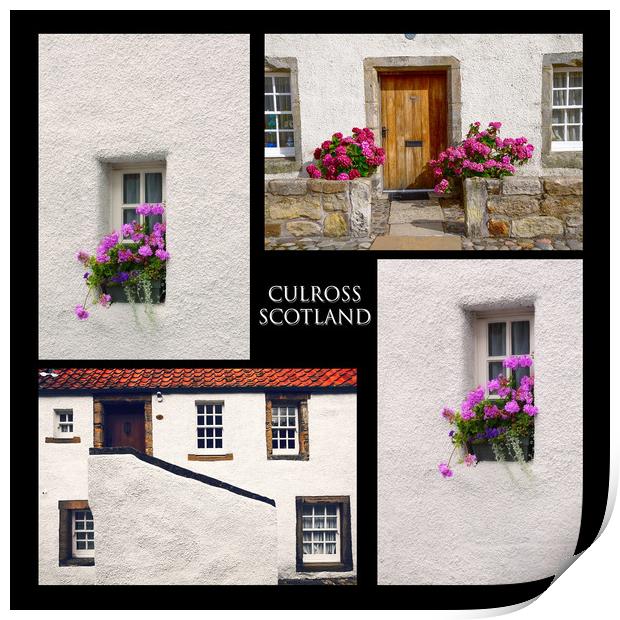 Culross Towm Collage. Scotland Print by Jenny Rainbow