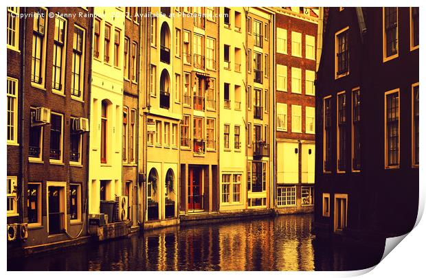Golden Hour in Amsterdam                           Print by Jenny Rainbow