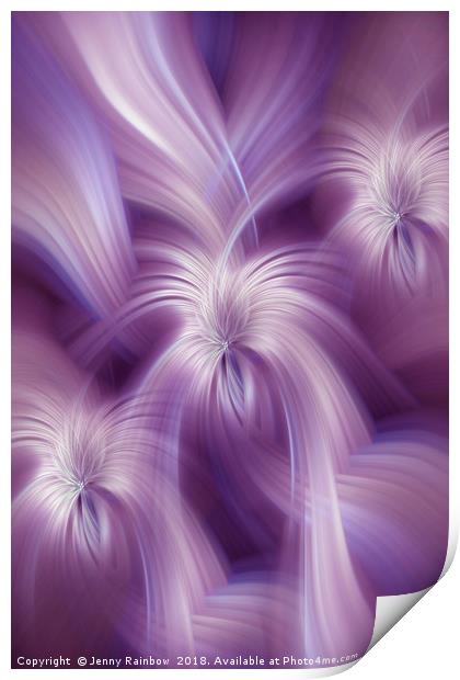 Violet Purple Abstract. Concept Relaxing Mind Print by Jenny Rainbow