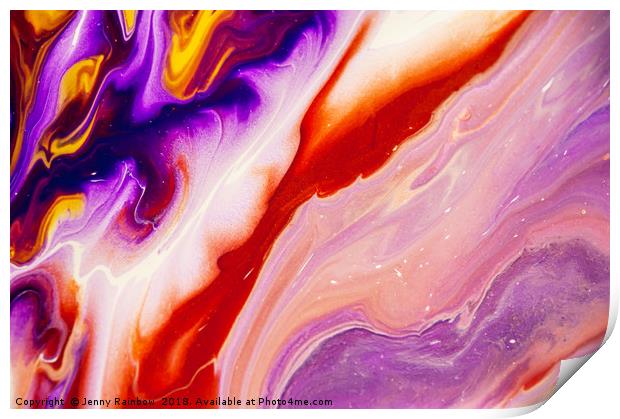 Copper and Purple Flow Streams. Abstract Fluid Acr Print by Jenny Rainbow