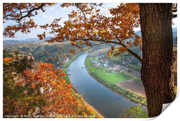 Picturesque View. Saxon Switzerland Print by Jenny Rainbow