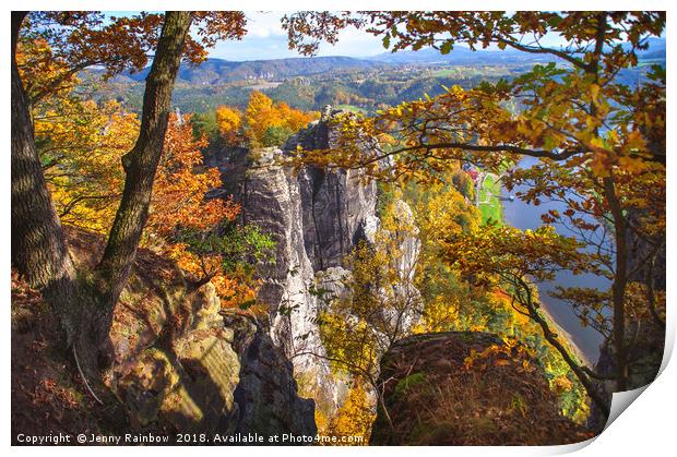 Autumnal Frame. Saxon Switzerland Print by Jenny Rainbow