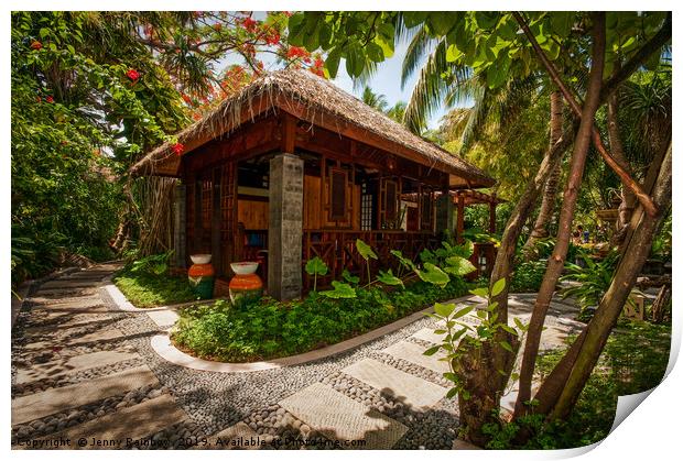 Aaramu Spa Hideaway in Tropical Garden. Maldives Print by Jenny Rainbow