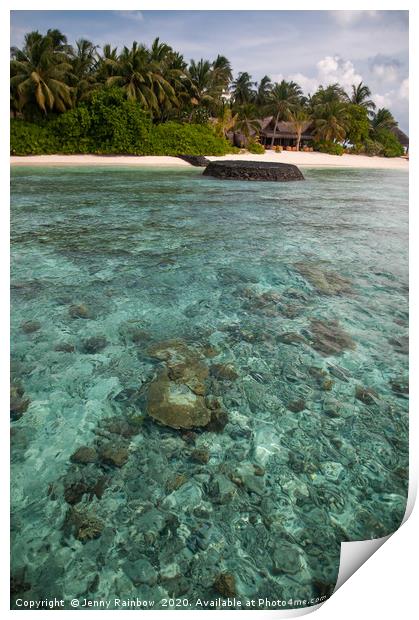 Coral Reef at Maldivian Island Print by Jenny Rainbow