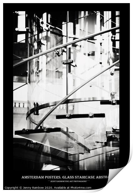 Amsterdam Posters. Glass Staircase Abstract Print by Jenny Rainbow
