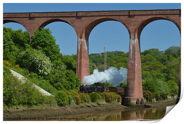 Steam Train Whitby viaduct Print by colin potts