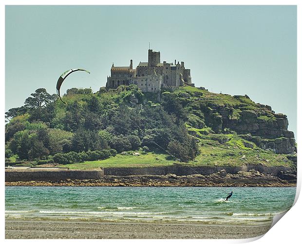 Kites and Castle Print by chris wood