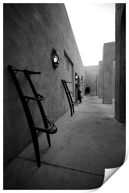 Desert courtyard Print by Steve Cowe