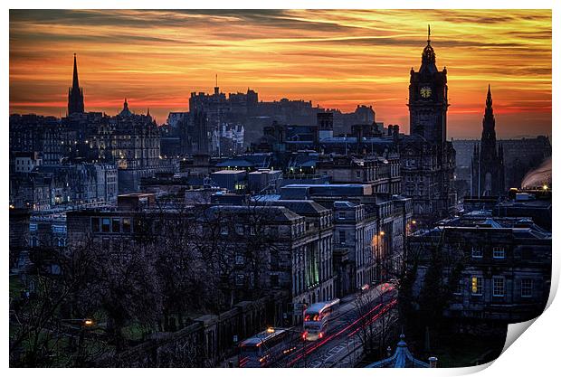 Edinburgh Sunset from Calton Hill Print by Leo Jaleo 