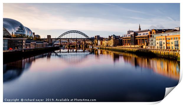 The Enchanting Nightlife of Newcastle Print by richard sayer