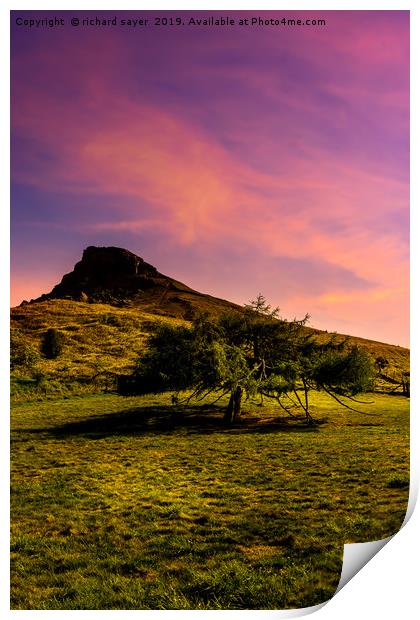 Enchanted Tree of Roseberry Topping Print by richard sayer