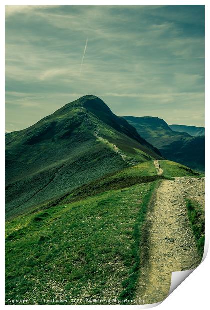 Conquer the Majestic Catbells Print by richard sayer