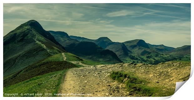Conquering Catbells A Majestic Hike Print by richard sayer