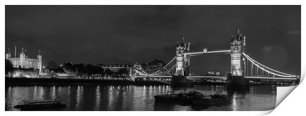 London at night, Tower Bridge and Tower of London Print by Kevin Duffy