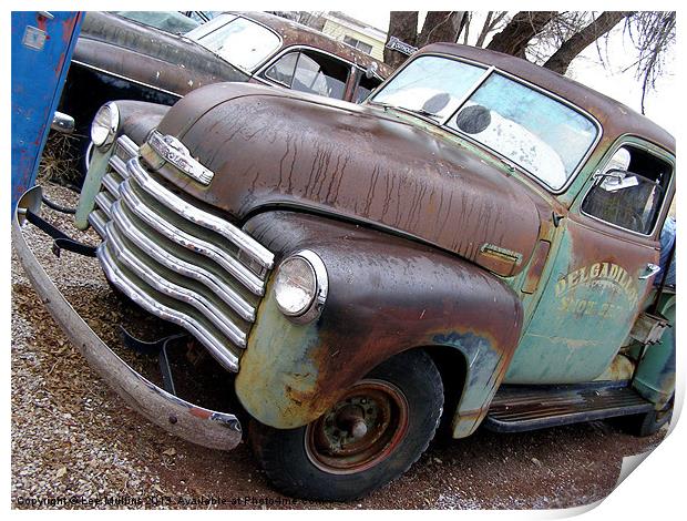 Chevy Pick-up rusting away Print by Lee Mullins