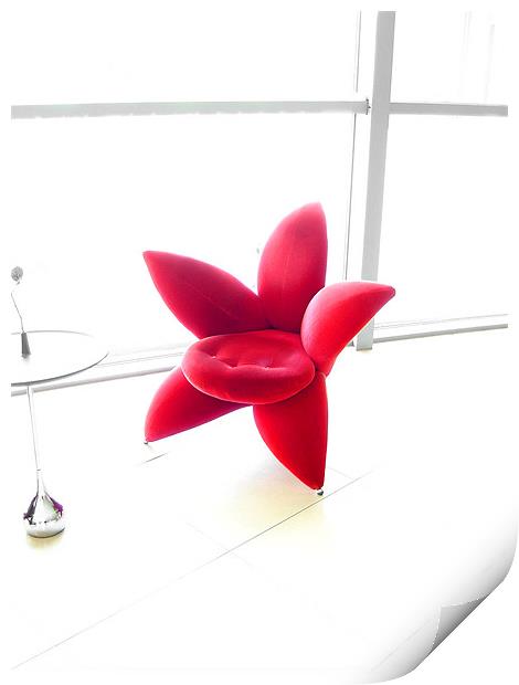 Red Starfish Chair Print by Jay Huckins