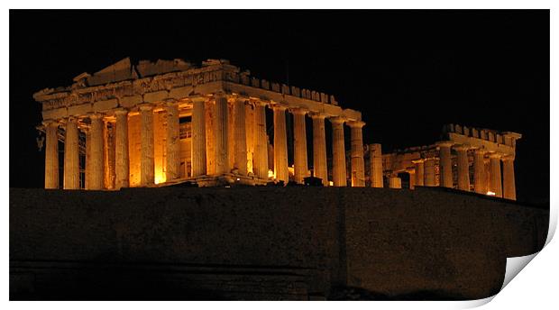 Parthenon, Athens at Night Print by Jay Huckins