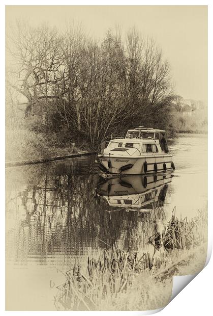 Canal Boat Sailing Print by Gary Kenyon