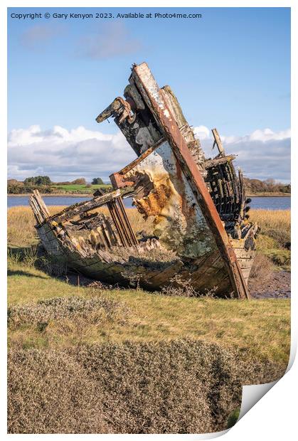 Abandoned fishing boat Print by Gary Kenyon