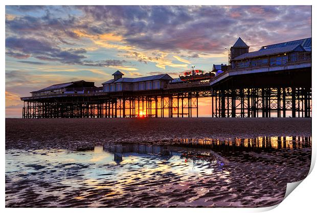 Sunset Pier Blackpool Print by Gary Kenyon