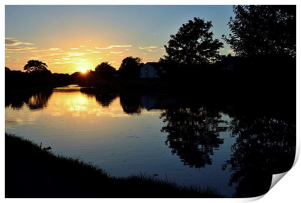 Sunset over the Lancaster Canal Print by Gary Kenyon