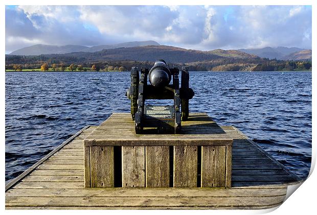 The Low Wood Cannon Windermere Print by Gary Kenyon