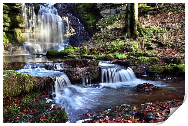 Scaleber Foss Waterfall Print by Gary Kenyon