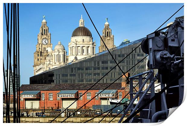 Liverpool Liver Building Print by Gary Kenyon