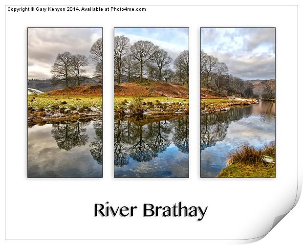  River Brathay Triptych Print by Gary Kenyon