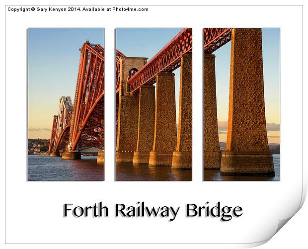  Forth Railway Bridge Scotland Triptych Print by Gary Kenyon