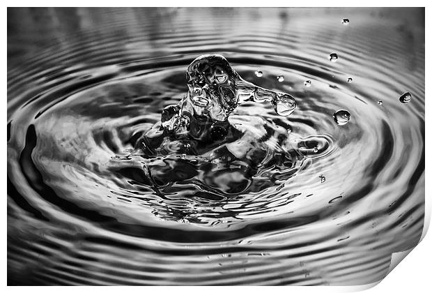  Mono Water Splash  Print by Gary Kenyon