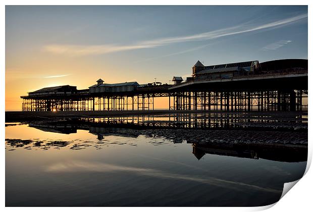 Sunset North Pier Reflections Print by Gary Kenyon