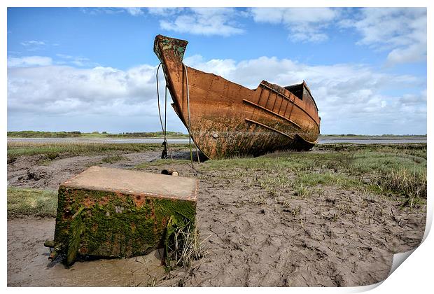 Abandoned Fishing Boat Print by Gary Kenyon