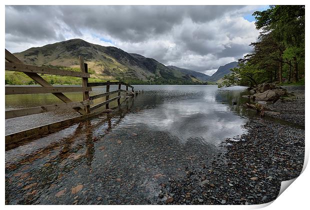  Dull morning at Buttermere, Cumbria Print by Gary Kenyon