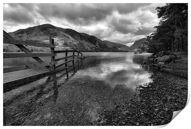 Mono Moody Sky Over Buttermere Print by Gary Kenyon