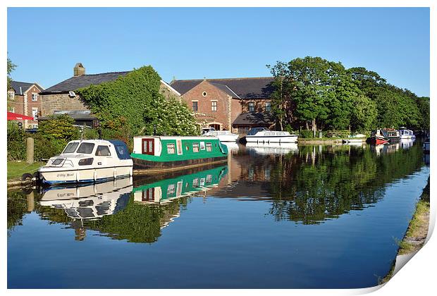  Lancaster Canal Reflections Print by Gary Kenyon