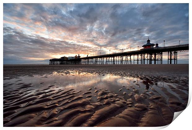  Last Light On The Beach By North Pier Print by Gary Kenyon
