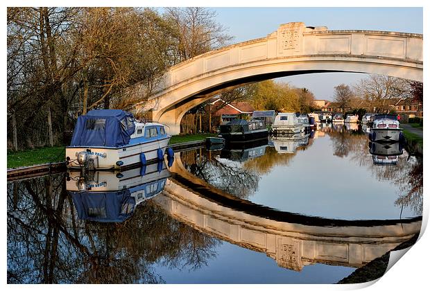 Lancaster Canal Sunset Reflections Print by Gary Kenyon