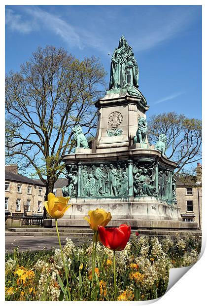 The Queen Victoria Memorial in Lancaster Print by Gary Kenyon